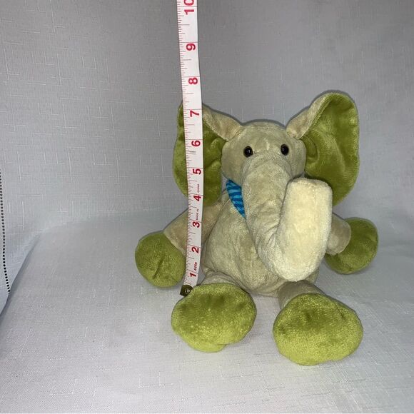 Green Elephant Stuffed Soft Plush Animal Lovey Baby Toy Old Navy - Picture 7 of 9